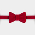 Red Silk Velvet Bow Tie