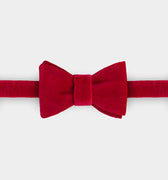 Red Silk Velvet Bow Tie