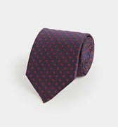 Red Small Bean Motif Silk Tie