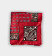 Red Small Bean Silk Pocket Square