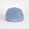 Royal Blue Basket Weave Cotton & Linen Flat Cap