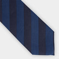 Royal Blue Block Stripe Wool & Silk Blend Tie