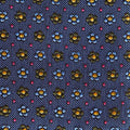 Royal Blue Blossom Motif Silk Tie