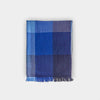 Royal Blue Large Check Silk & Cashmere Scarf