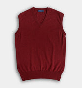 Russet Red V - Neck Cashmere Slipover