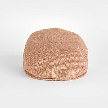 Rust Herringbone 100% Silk Flat Cap