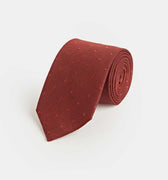 Rust Self - Spot Wool & Silk Blend Tie