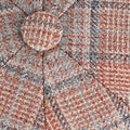 Rust With Grey Check Silk & Wool Toni Cap