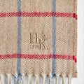 Sand Large Herringbone Check Narrow Width Cashmere Scarf