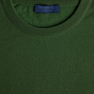 Serpentine Green Crew Neck 100% Cashmere Sweater