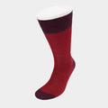 Short Dark Red Herringbone Cotton Socks