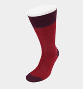 Short Dark Red Herringbone Cotton Socks