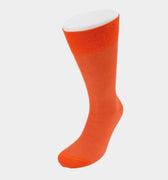 Short Orange Herringbone Cotton Socks