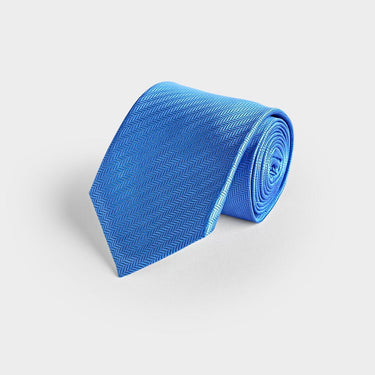 Sky Blue Herringbone Silk Tie