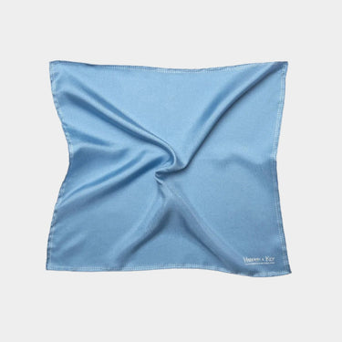 Sky Blue & White Spot Silk Pocket Square