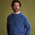 Soft Denim Blue Crew Neck Cashmere Sweater