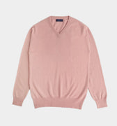 Soft Pink V - Neck Cashmere Sweater