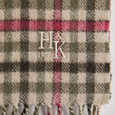 Tweed Green Check Narrow Width Cashmere Scarf