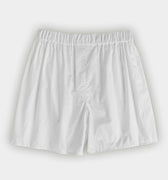 White Floral Motif Cotton Poplin Boxer Shorts