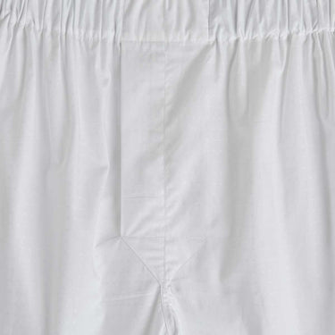 White Floral Motif Cotton Poplin Boxer Shorts