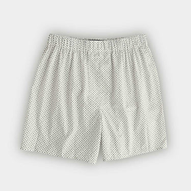 White & Grey Floral Cotton Poplin Boxer Shorts