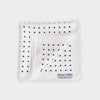 White & Navy Medium Spot Silk Pocket Square