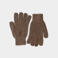 Wildebeest Brown Moss Stitch Pure Cashmere Gloves