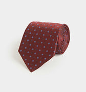 Wine Floating Floral Silk Tie