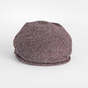 Wine & Grey Plain Weave 100% Wool Made In England Flat Cap