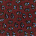 Wine Silk Tie With Small Bean Motif