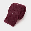 Wine & White Spot Knitted Cashmere Tie