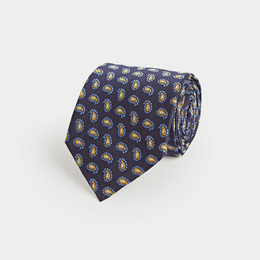 Yellow Floating Paisley Silk Tie