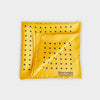 Yellow & Navy Medium Spot Silk Pocket Square