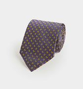 Yellow Small Bean Motif Silk Tie