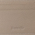 Beige Calf Leather Single Sided Card Holder