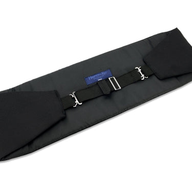 Black Barathea Silk Cummerbund - Hilditch & Key