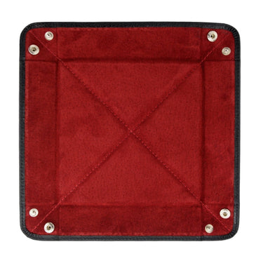 Black Calf Leather with Red Suede Travel Tray - Hilditch & Key