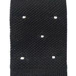 Black Cotton Tie with White Spots