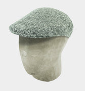 Bates Brand New Black Herringbone Wool Flat Cap - Hilditch & Key