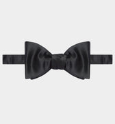 Black Silk Satin Bow Tie - Hilditch & Key