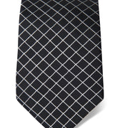 Black Silk Tie with White Squares