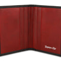 Black with Red Calf Leather Billfold Card Holder