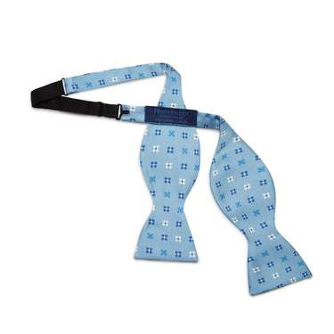 Blue Floral Silk Handmade Bow Tie