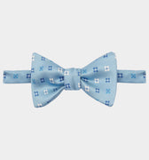 Blue Floral Silk Handmade Bow Tie