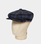 Blue & Gray Graded Check Woollen Gatsby Cap