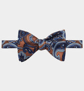 Brown Paisley Silk Handmade Bow Tie