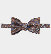 Brown Paisley Silk Handmade Bow Tie