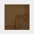 Brown Silk Handkerchief with White Medium Spots