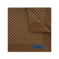 Brown Silk Handkerchief with White Medium Spots