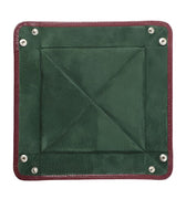 Burgundy Calf Leather with Dark Green Suede Travel Tray